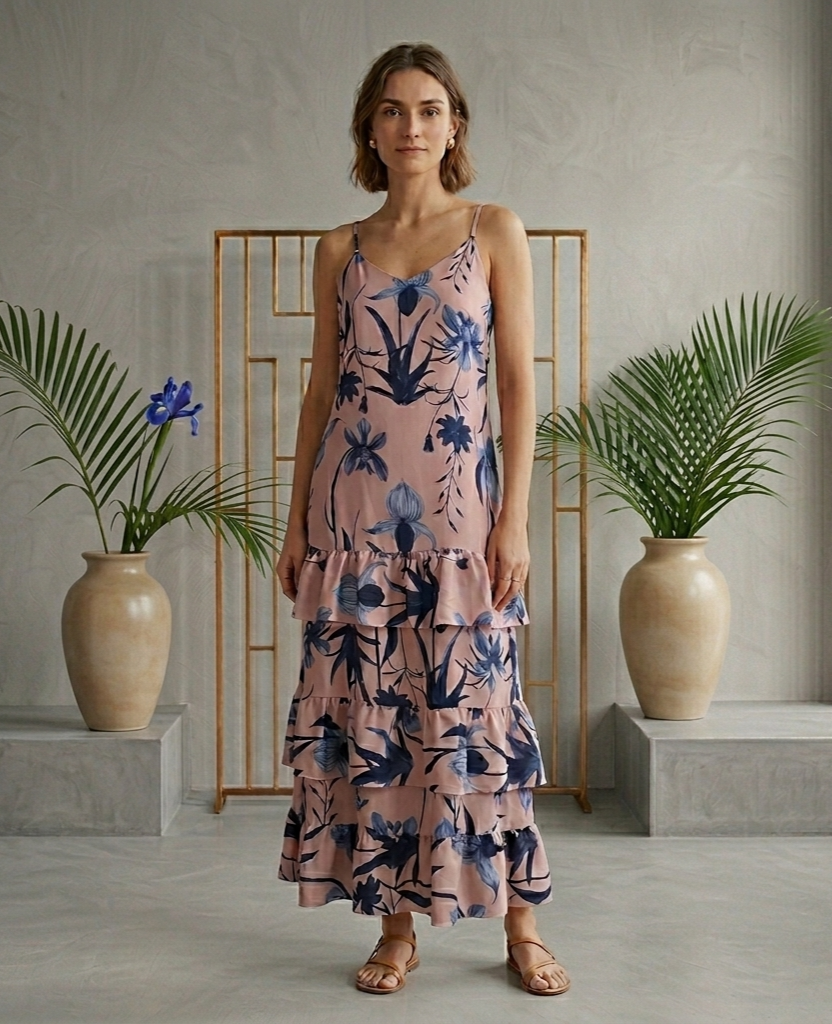 DANIELLA BATTLE by ARKITECT-Botanical Maxi Summer Dress- Sz L