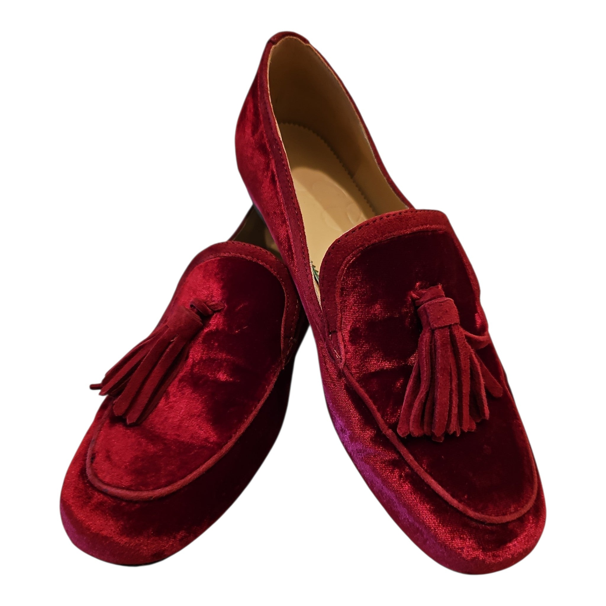 J.CREW- Velvet Burgundy Loafers - Sz 6.5