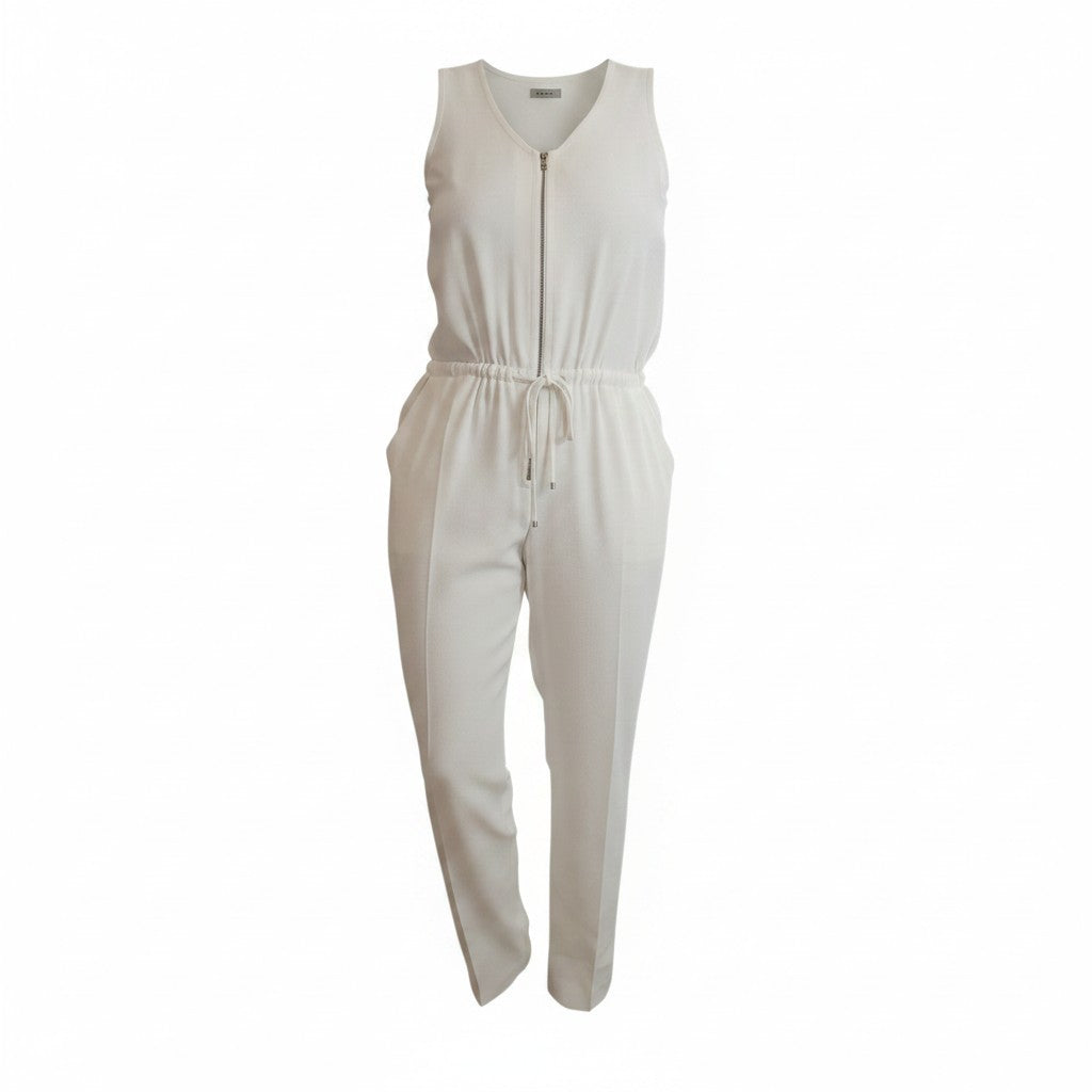 TRINA TURK- Minimalist Ivory zip-front Jumpsuit- Sz 0