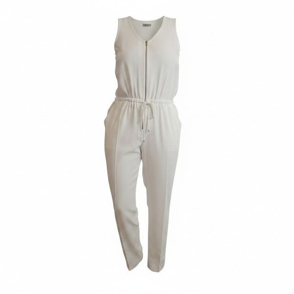 TRINA TURK- Minimalist Ivory zip-front Jumpsuit- Size 0