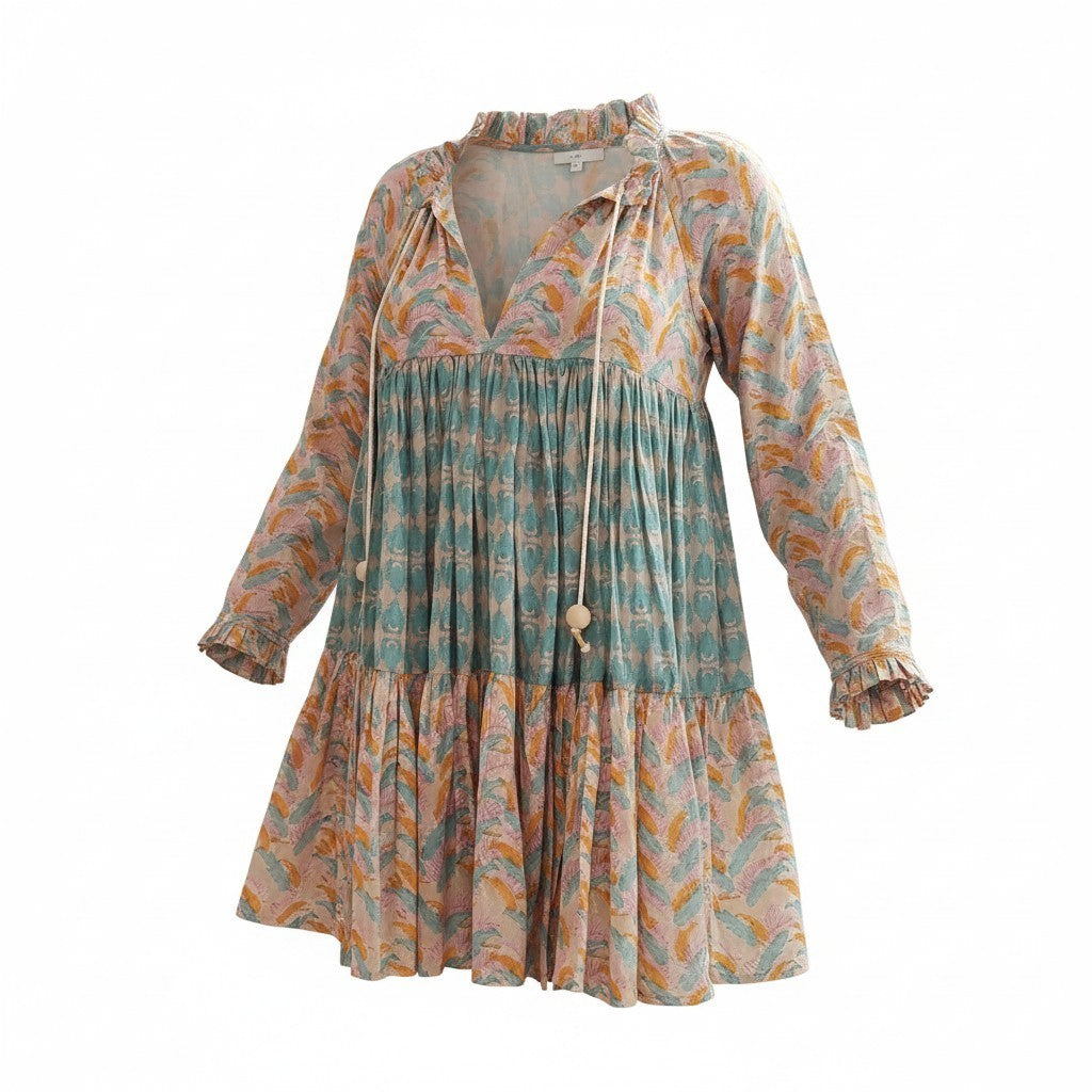 YVONNE S - Organic Pastel Printed Cotton Patterned Dress - Sz S