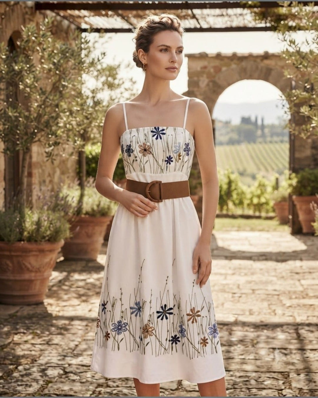 Silvia Tcherassi- Botanical embroidery midi dress- Size M