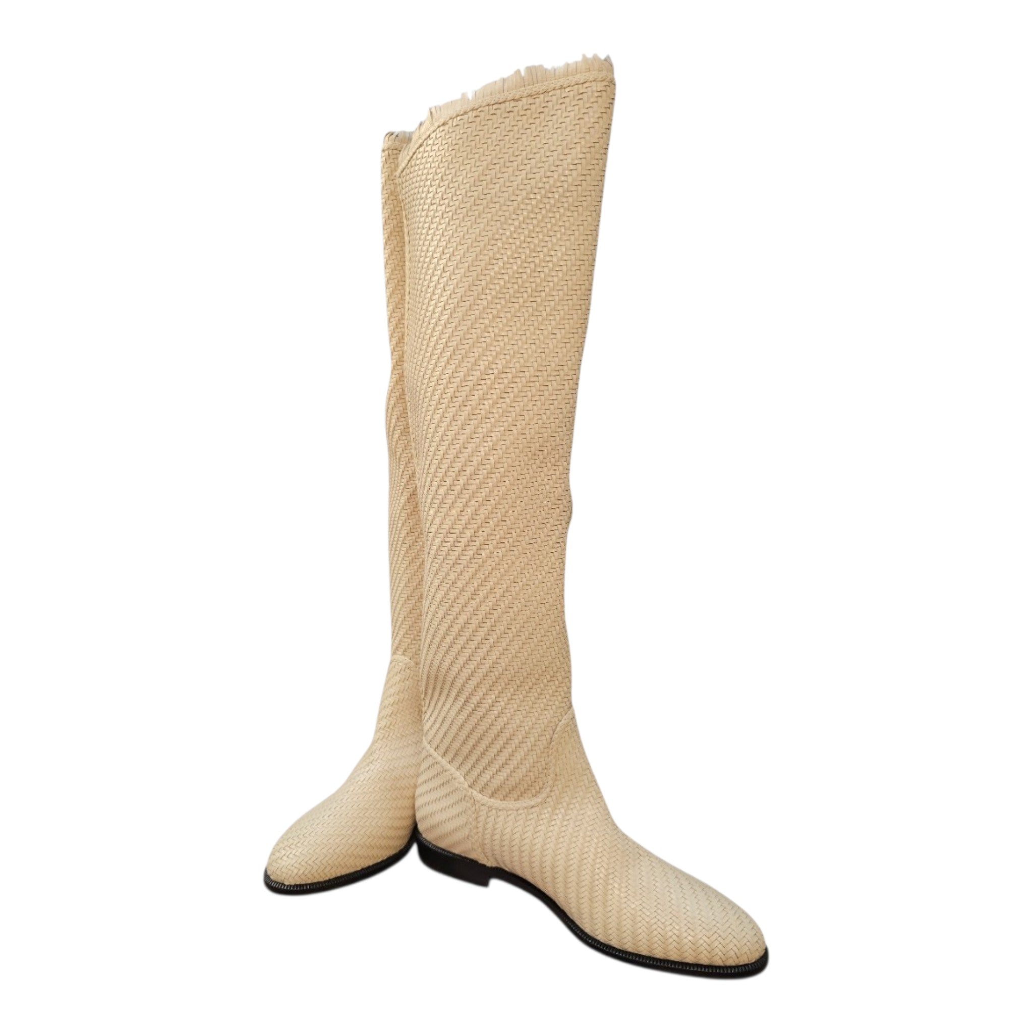CHRISTIAN DIOR- Ivory over-the-knee boots - Sz 36 Nuevo / NWT