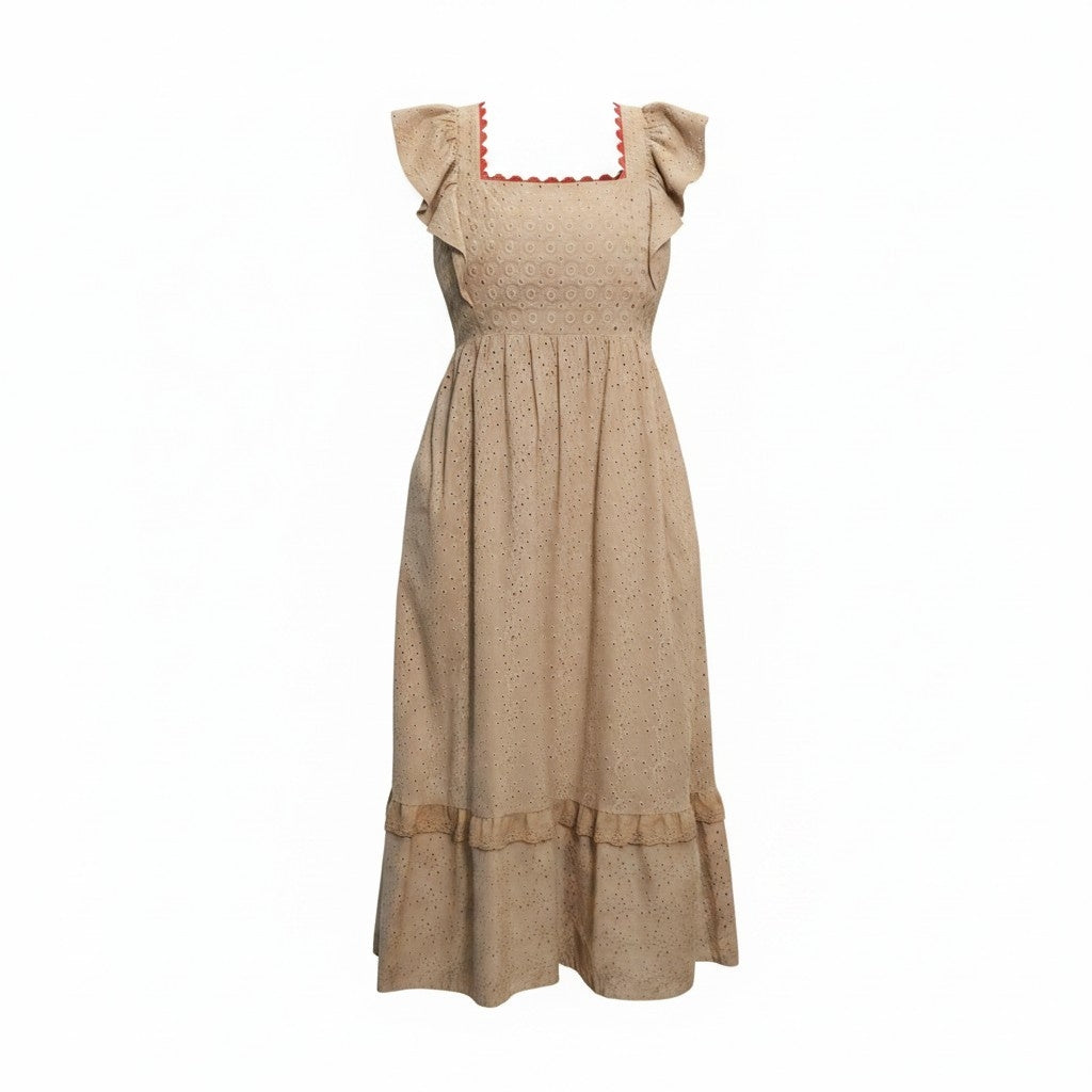 EMILY LOVELOCK- Eyelet Midi Dress- Sz XS NEW WITH TAG (NWT)