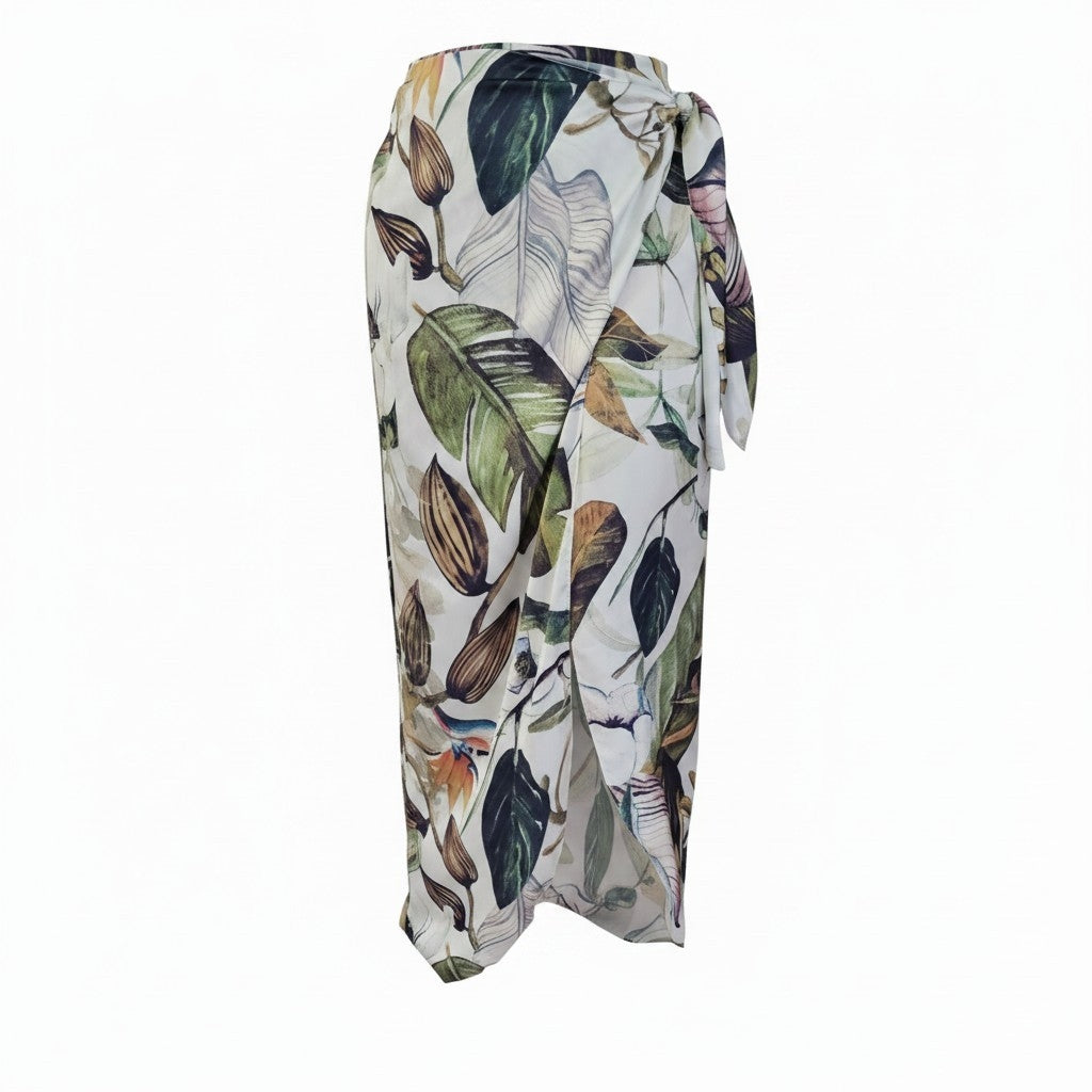 ADRIANA CONTRERAS- Silk botanical wrap skirt - Sz 10