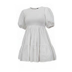 EN SAISON- Puff-Sleeve Babydoll Mini Dress in White - Size M- New with tag