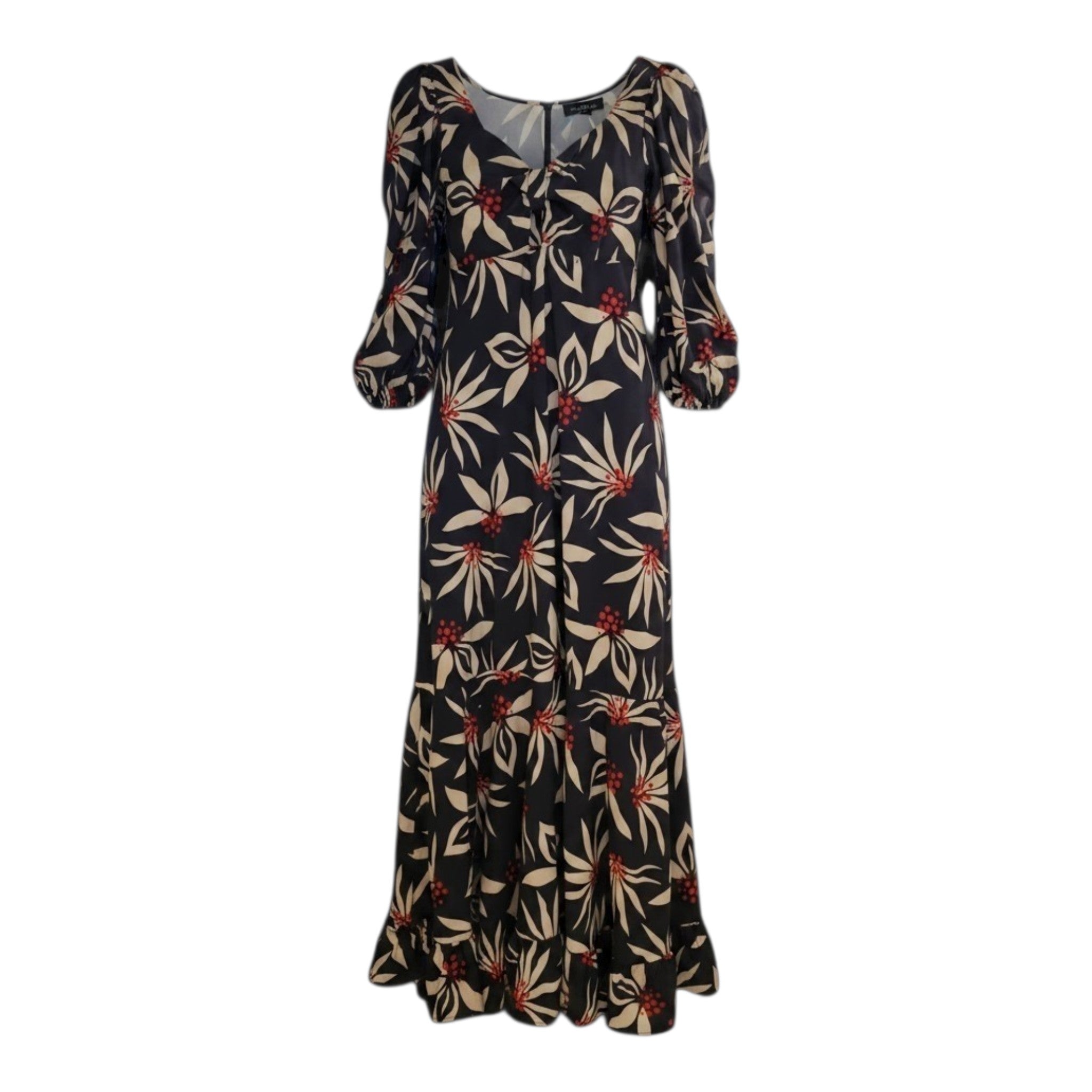 DC Style - Botanical Print Ruffled Maxi Dress - Size XS