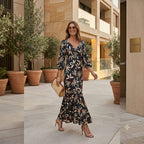 DC Style - Botanical Print Ruffled Maxi Dress - Size XS