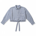 La OBRA DE ARTE SOY YO -Embroidered Tie-Front Cropped Shirt - Size M-New with tag (NWT)