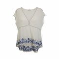Max Studio London - Embroidered High-Low Slub Knit Blouse - Size L