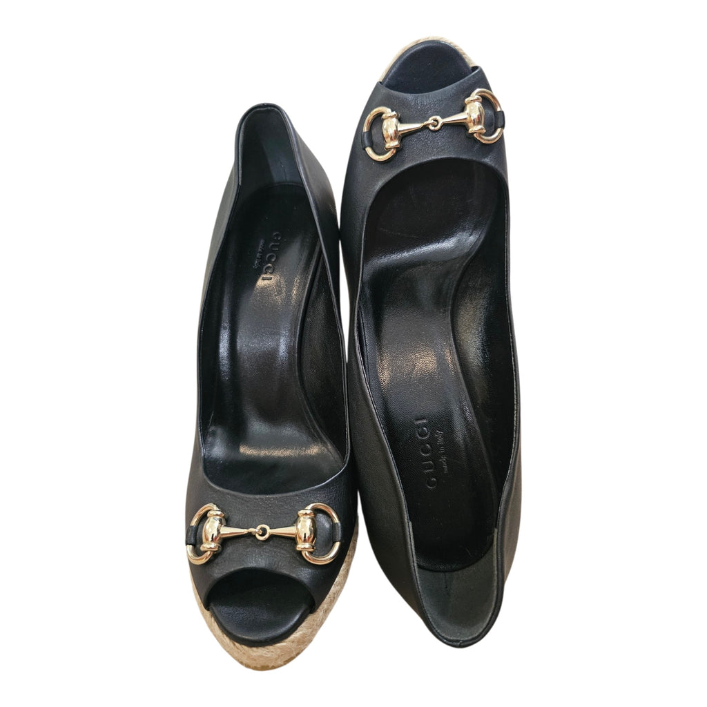 Gucci -Espadrille Horsebit PeepToes -Size 8.5 NEW