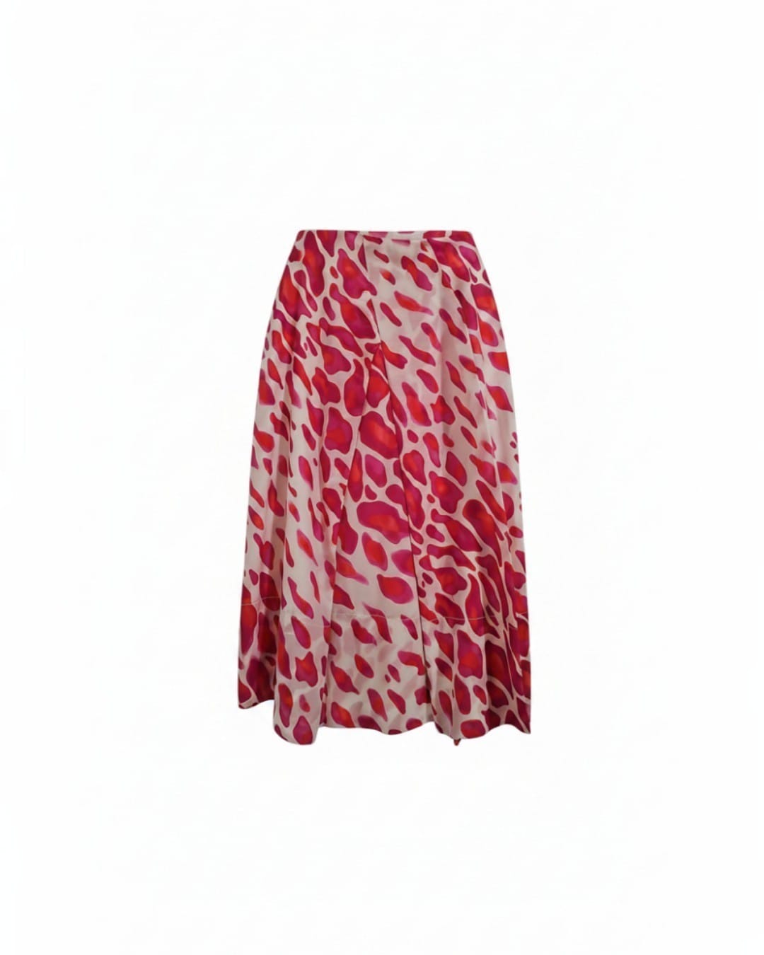 HUGO BOSS- Silk-feel midi skirt animal print- Size 6
