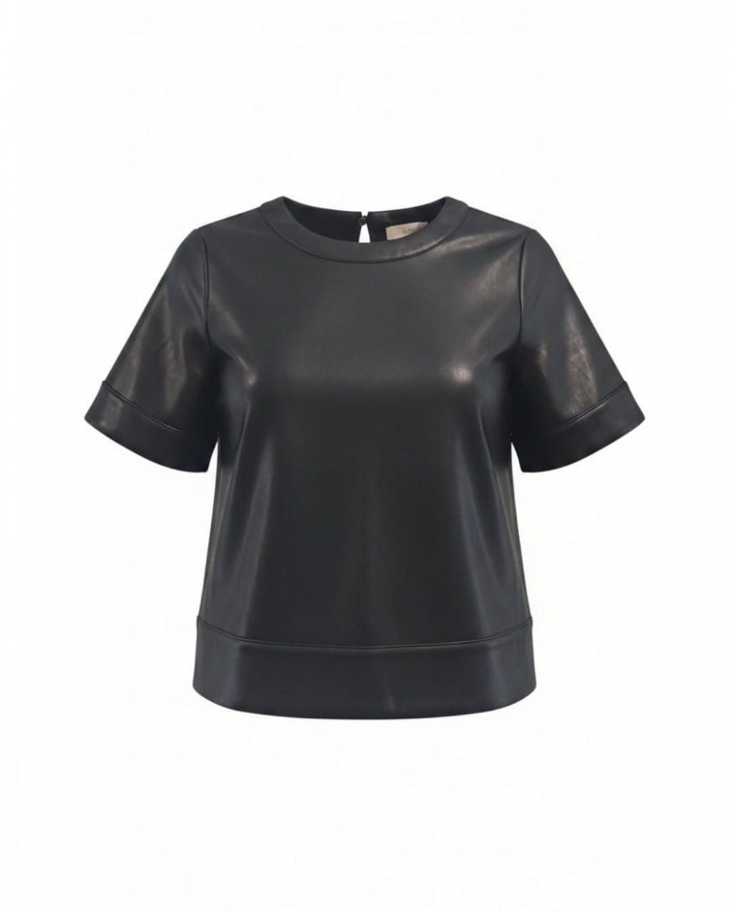 LOFT- Faux Leather Short-Sleeve Shell – Black / Size S