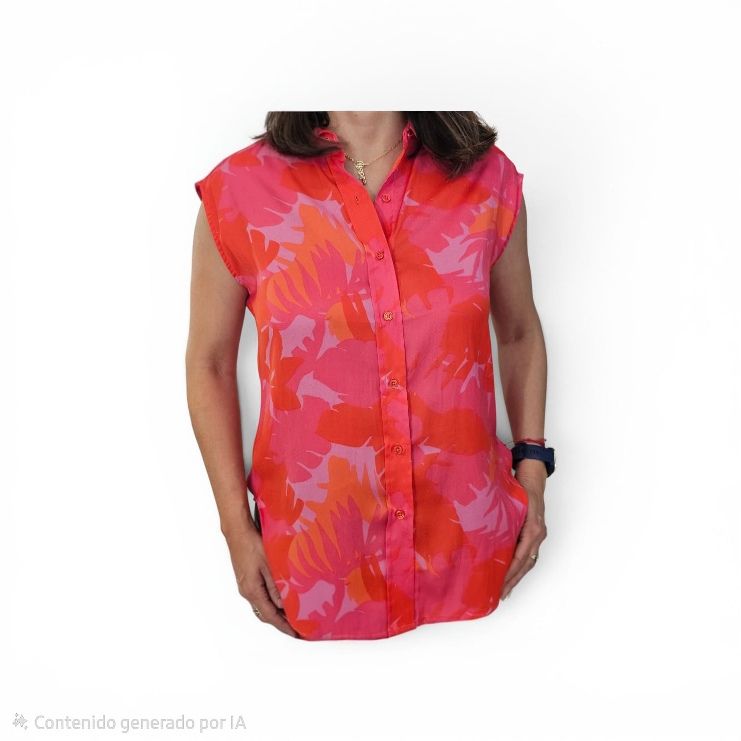 MAISON D'AMELIE-Floral silk sleeveless blouse- Sz XS- NEW WITH TAG (NWT)