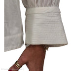 HANA SAN- Tie-Neck Long Sleeve Blouse in White - Size M