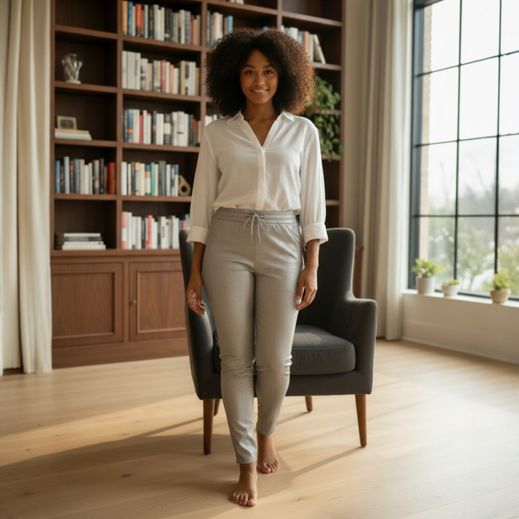 FLOG- Stretch Drawstring Skinny Pants in Metallic Sage - Size 26