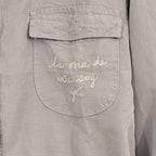 La OBRA DE ARTE SOY YO -Embroidered Tie-Front Cropped Shirt - Size M-New with tag (NWT)