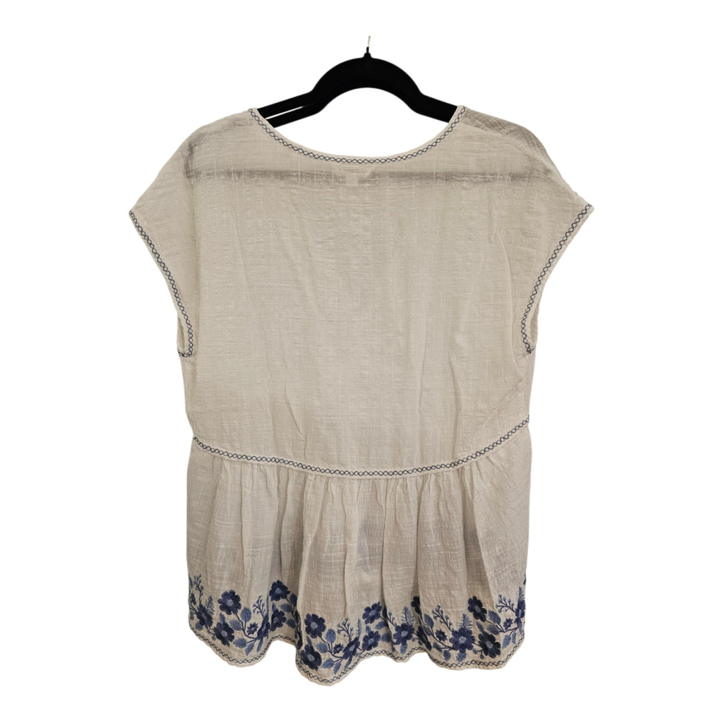 Max Studio London - Embroidered High-Low Slub Knit Blouse - Size L