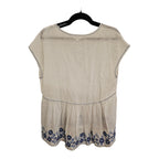 Max Studio London - Embroidered High-Low Slub Knit Blouse - Size L