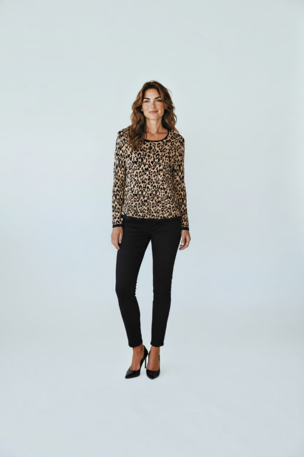 Chico's-Leopard-print fine knit sweater- Size 1