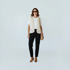 Suncoo Paris Open-Front Knit Crochet Vest in Cream / Size 2 (Medium)